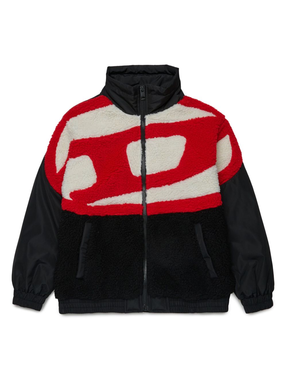 Diesel Kids Oval D 拼接飞行员夹克 - 黑色