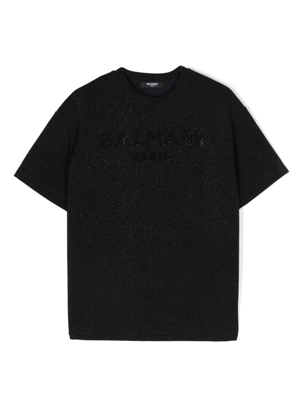Balmain Kids 水钻logo T恤 - 黑色