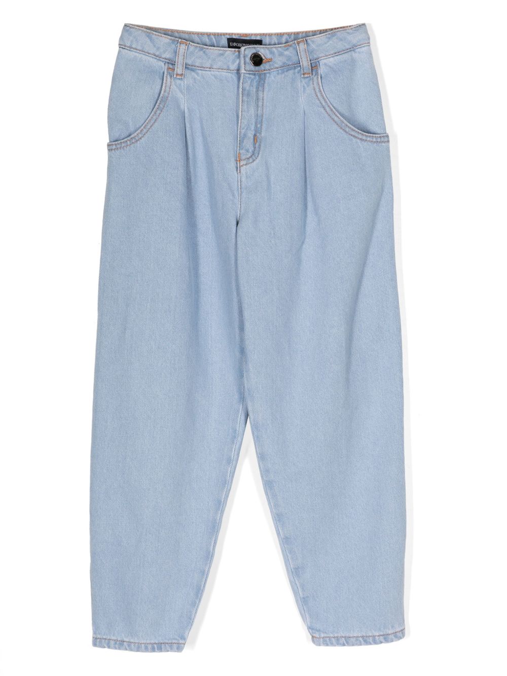 Emporio Armani Kids J21 锥形牛仔裤 - 蓝色