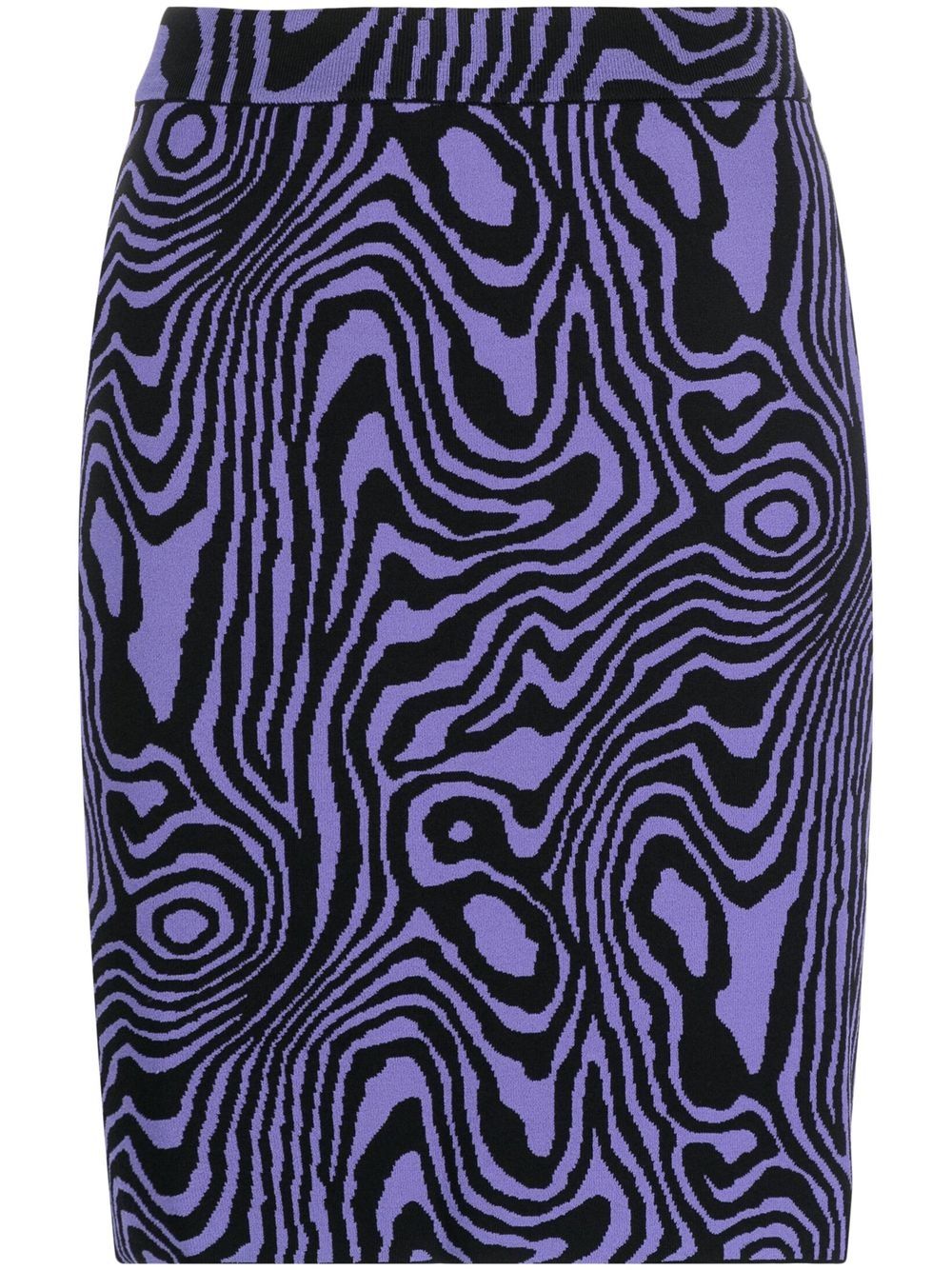 Moschino 莫斯奇诺 graphic-pattern knitted mini skirt - 紫色