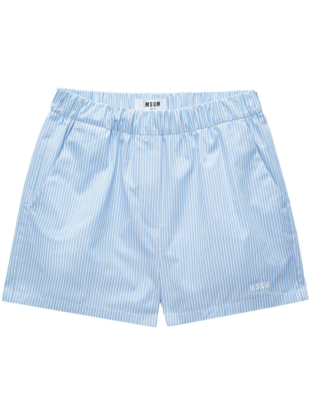 MSGM 条纹运动短裤 - 蓝色