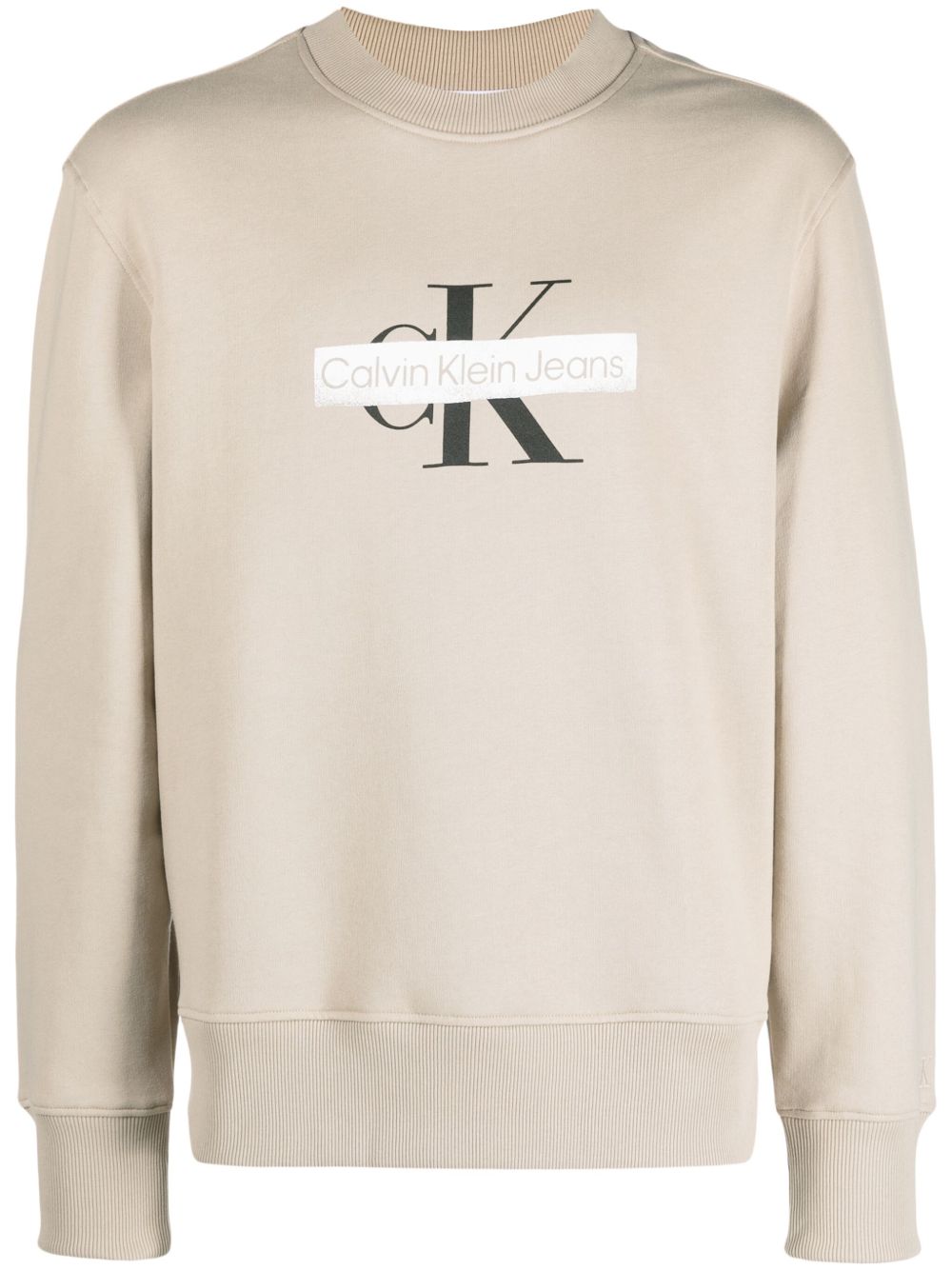 Calvin Klein Jeans logo印花棉混纺卫衣 - 中性色