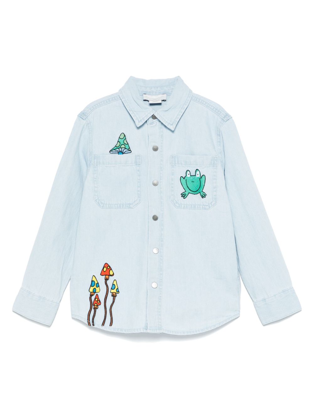 Stella McCartney Kids 图案刺绣衬衫 - 蓝色