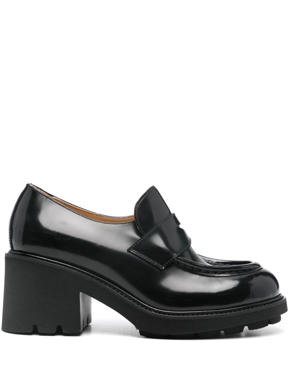 Doucal's 70mm leather loafer - 黑色