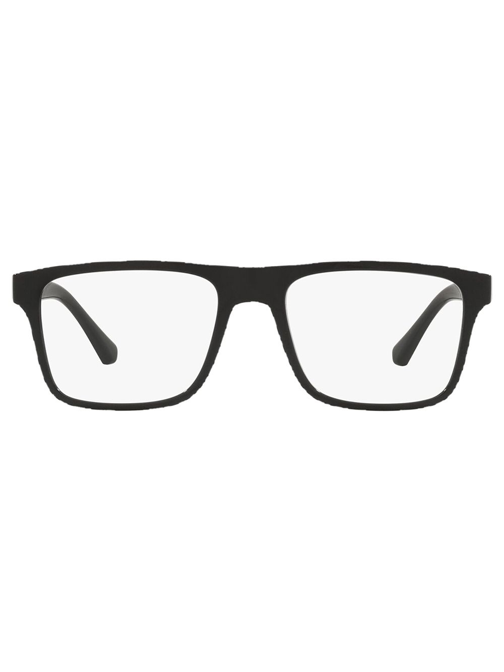 Emporio Armani 压纹logo镜脚方框眼镜 - 黑色