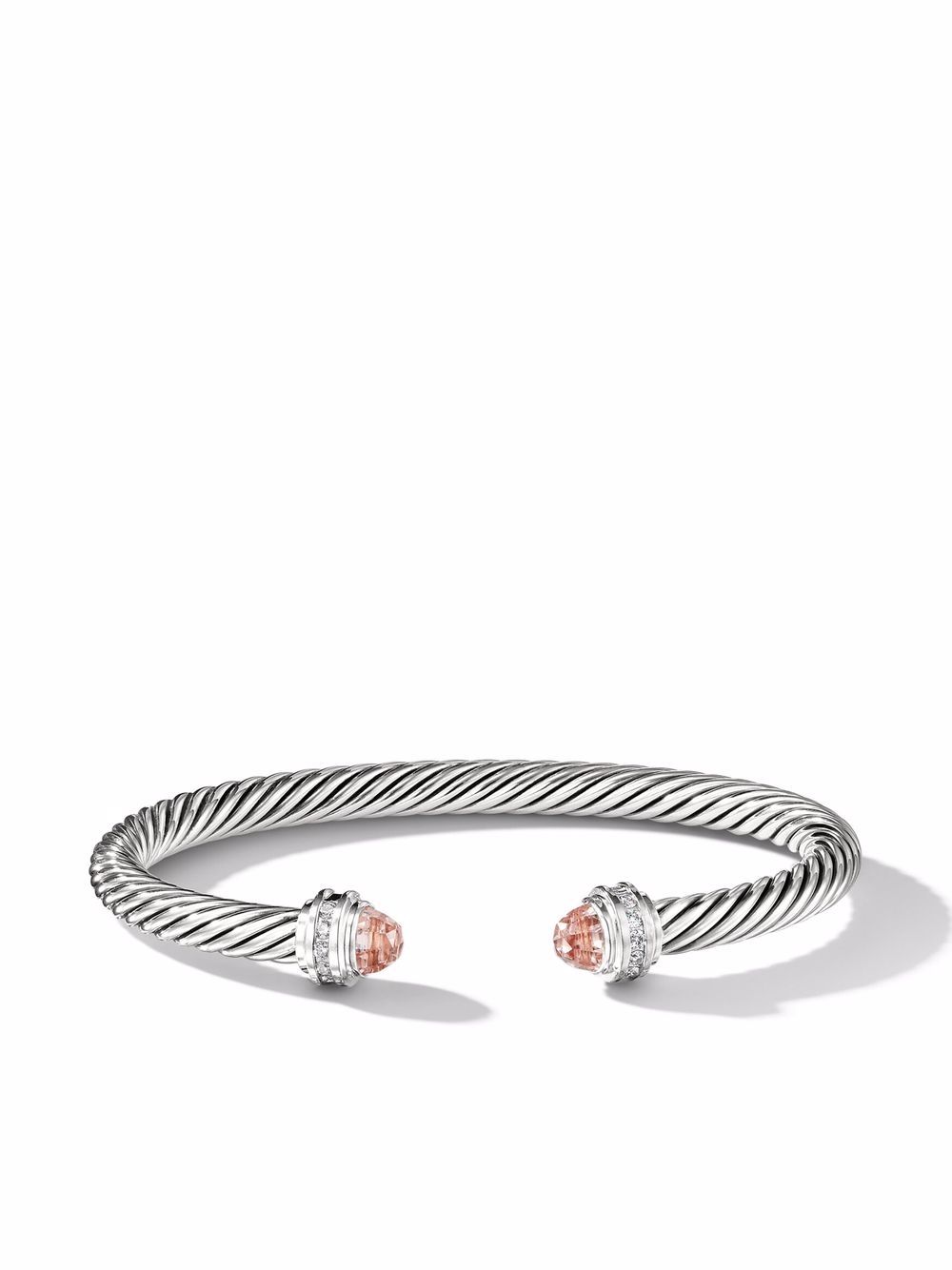 David Yurman 纯银 Cable Classics 摩根石钻石手链 - 银色
