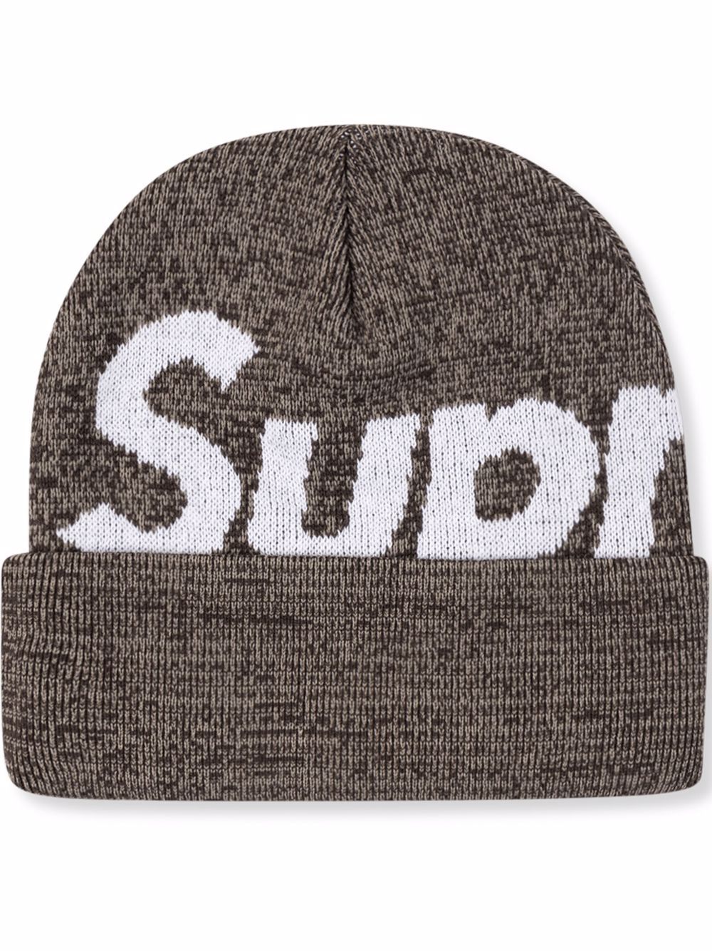 Supreme 大号logo套头帽 - 褐色