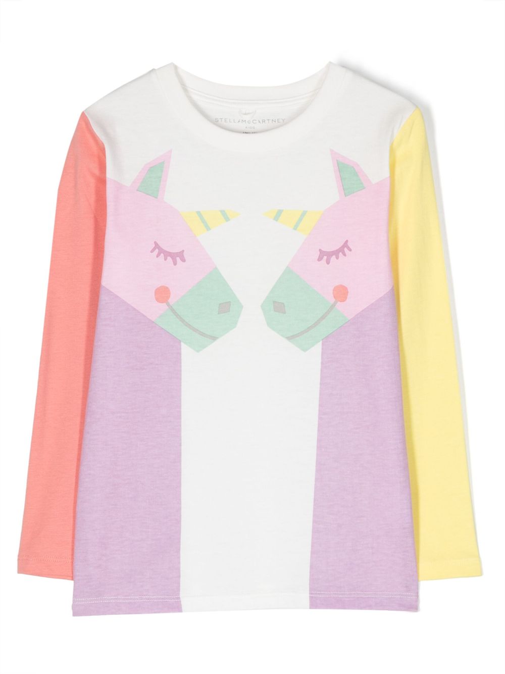 Stella McCartney Kids Twin Unicord 长袖棉T恤 - 白色