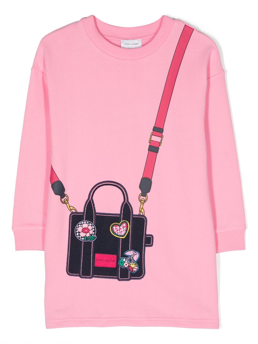 Marc Jacobs Kids 图案印花卫衣式连衣裙 - 粉色