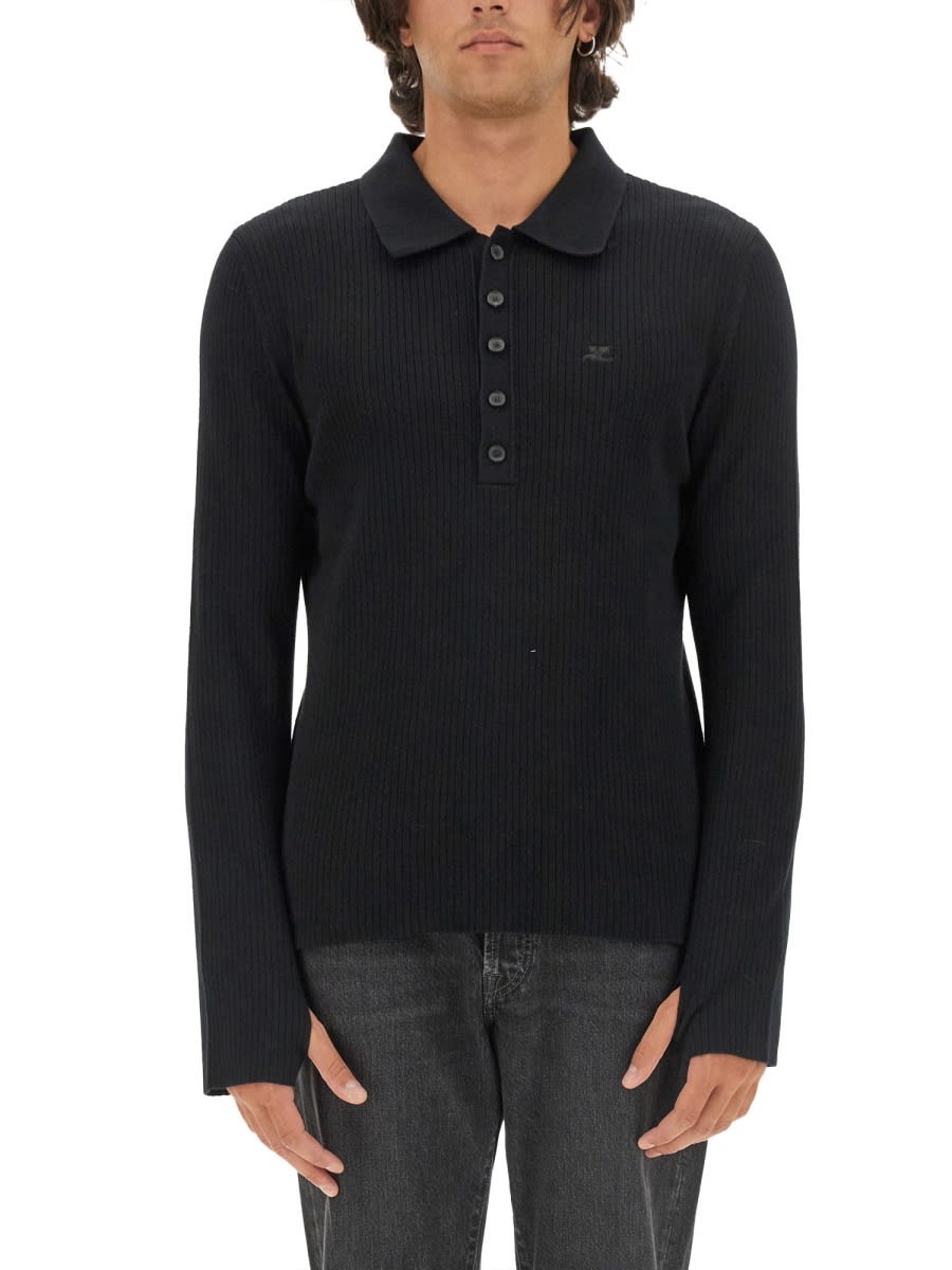 Courrèges 带Logo Polo衫