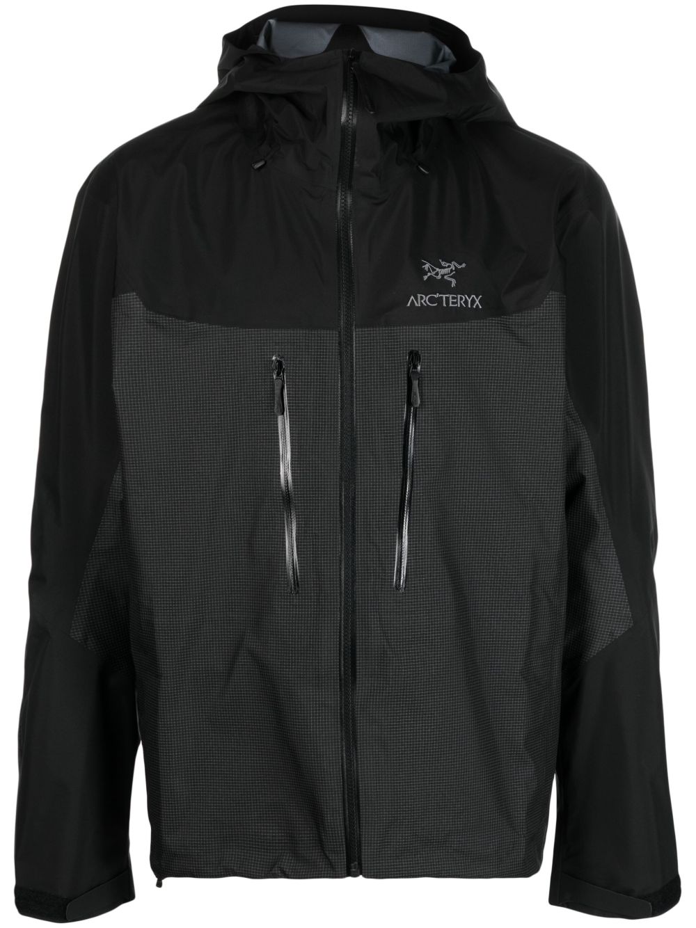 Arc'teryx Alpha logo刺绣连帽夹克 - 黑色