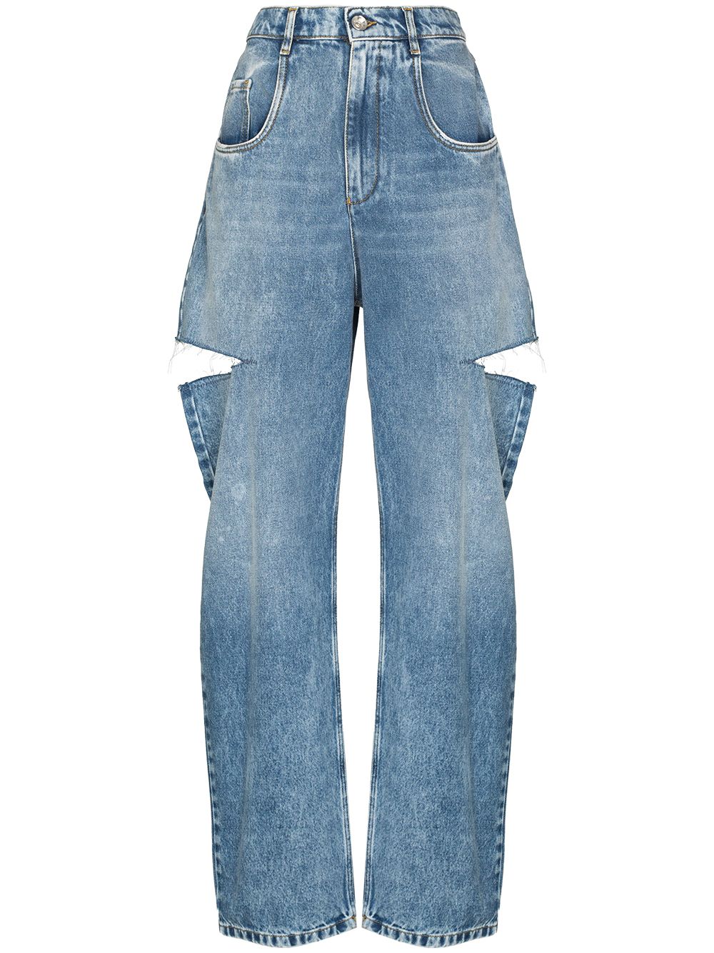 Maison Margiela 仿旧直筒牛仔裤 - 蓝色