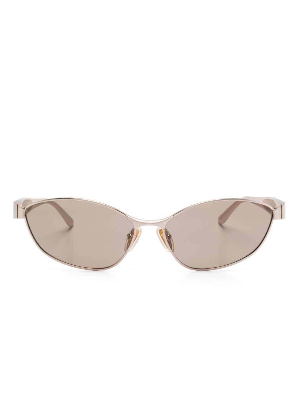 Balenciaga Eyewear 椭圆形框太阳眼镜 - 金色
