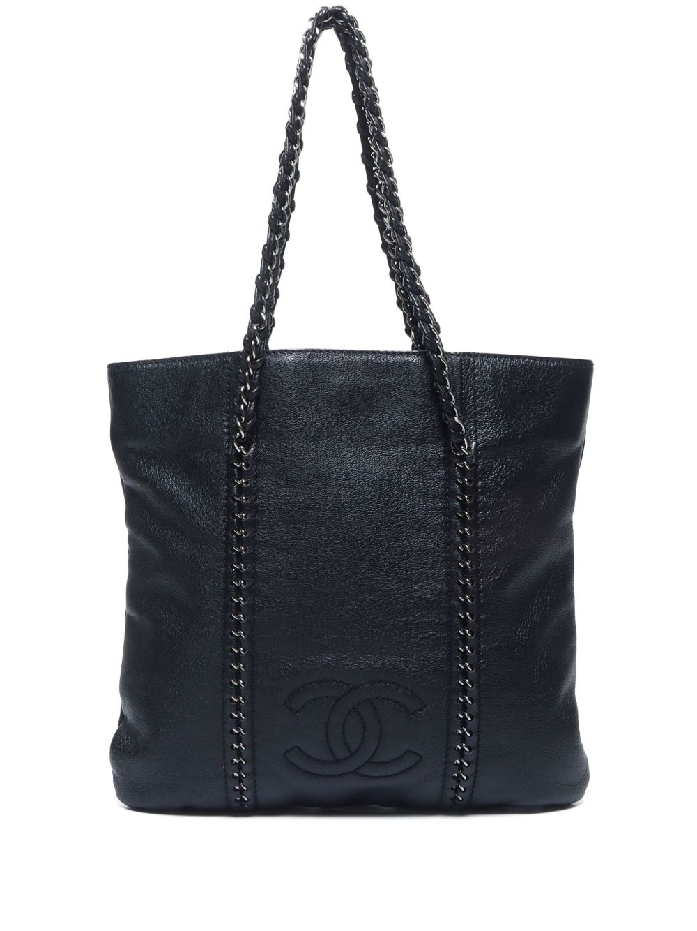 CHANEL Pre-Owned CC 搭链手提包（2005-2006年典藏款） - 黑色
