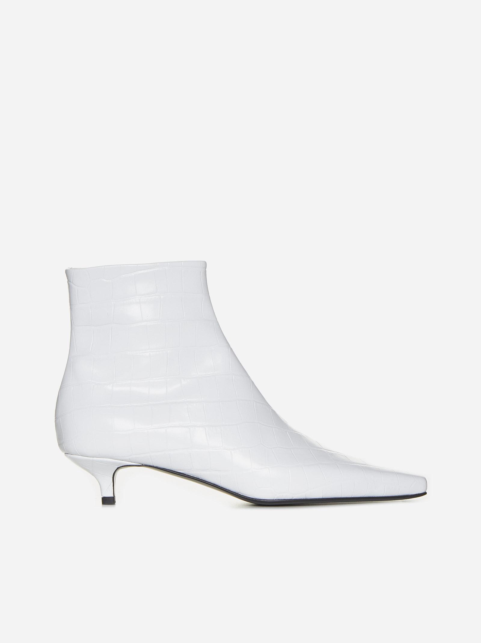 Totême The Croco Slim Leather Ankle Boots