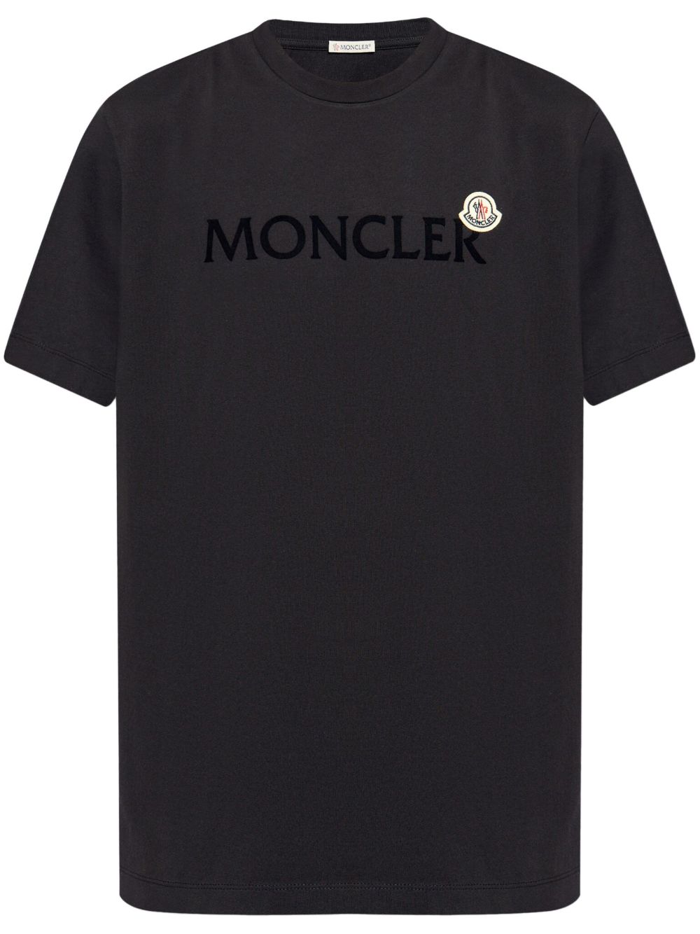 Moncler 植绒logo棉T恤 - 蓝色