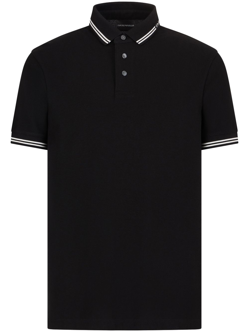 Emporio Armani logo领polo衫 - 黑色