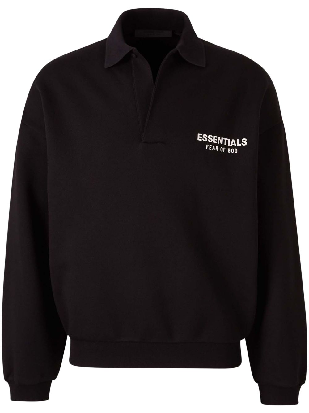 FEAR OF GOD ESSENTIALS 抓绒polo领卫衣 - 黑色