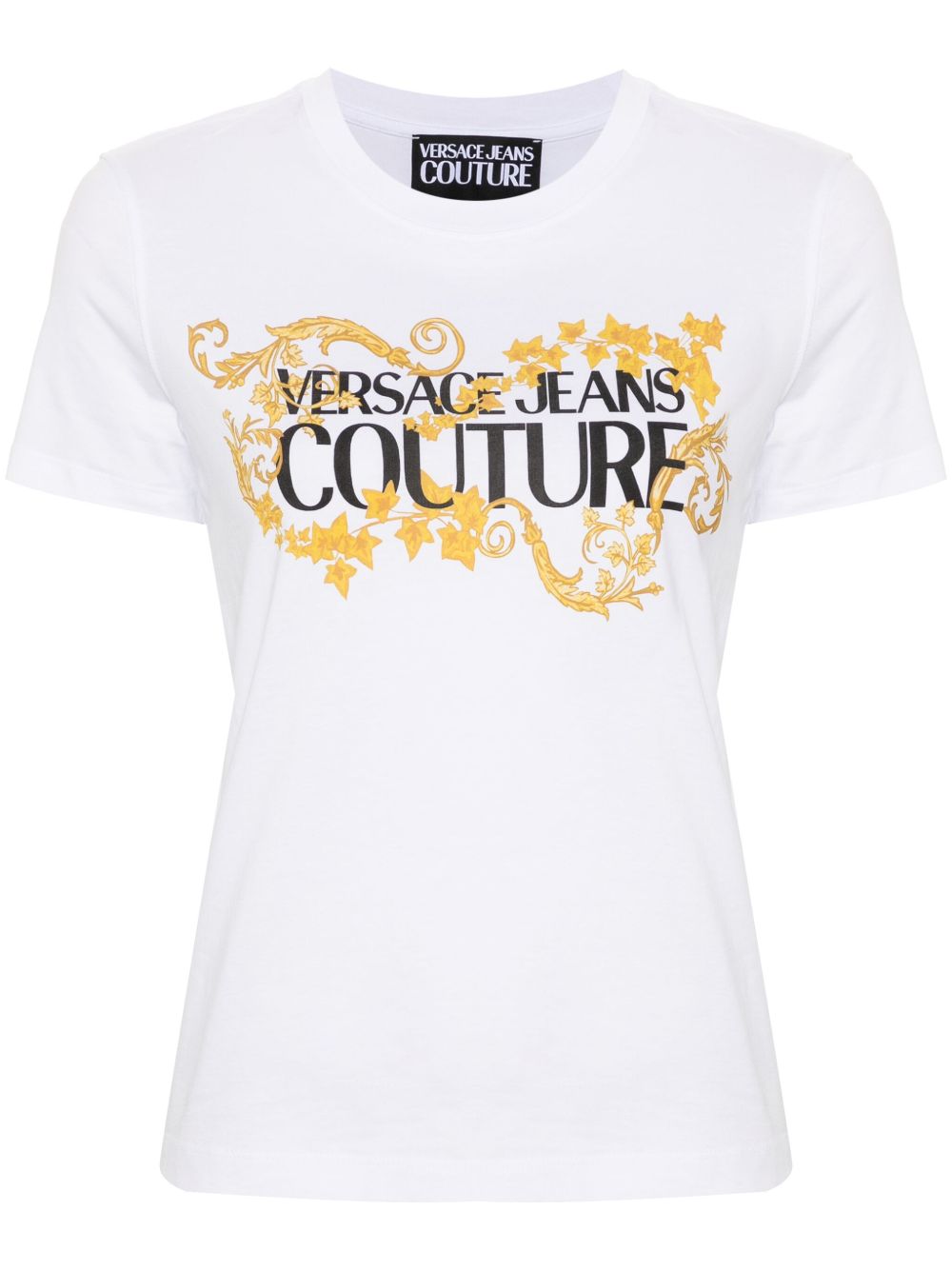 Versace Jeans Couture logo印花棉T恤 - 白色