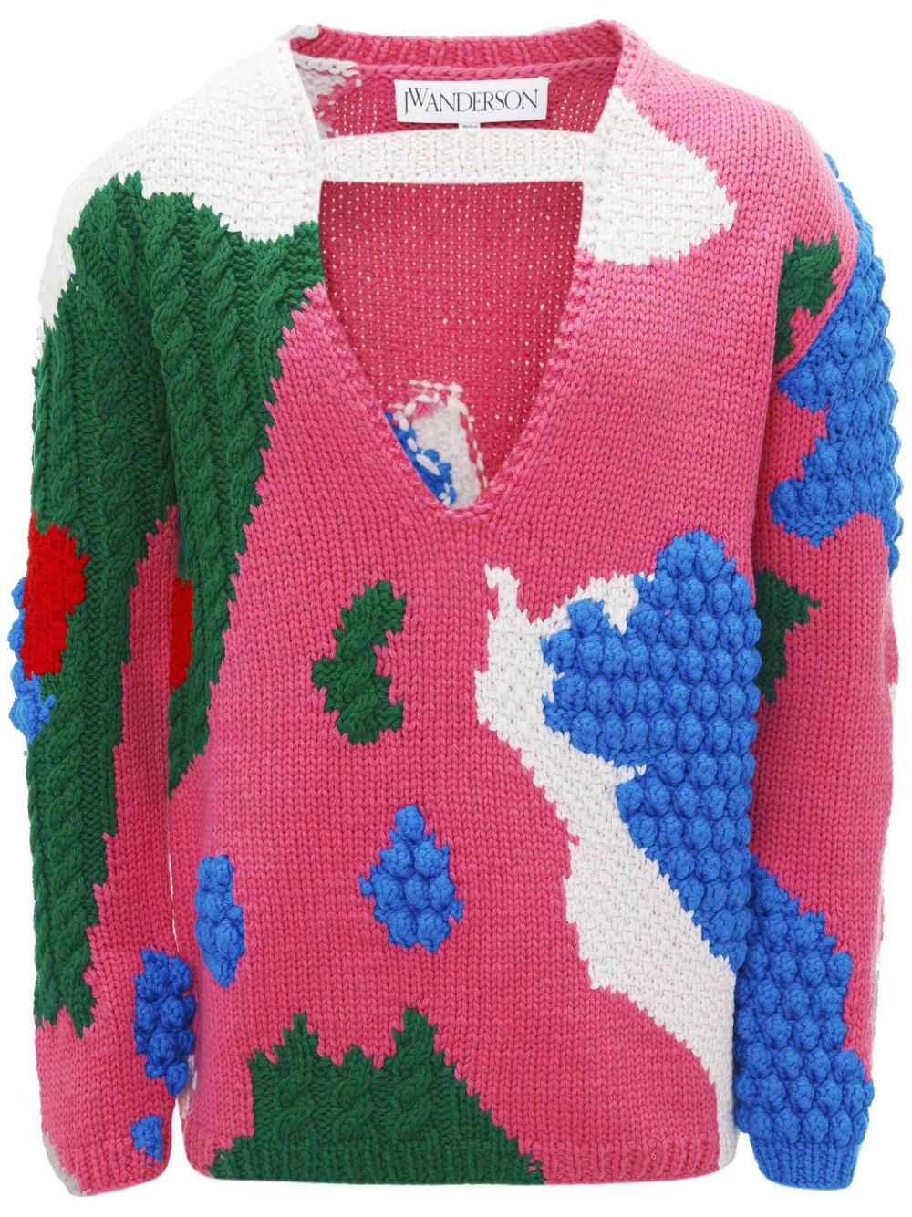 JW Anderson 镂空钩编针织毛衣 - 粉色