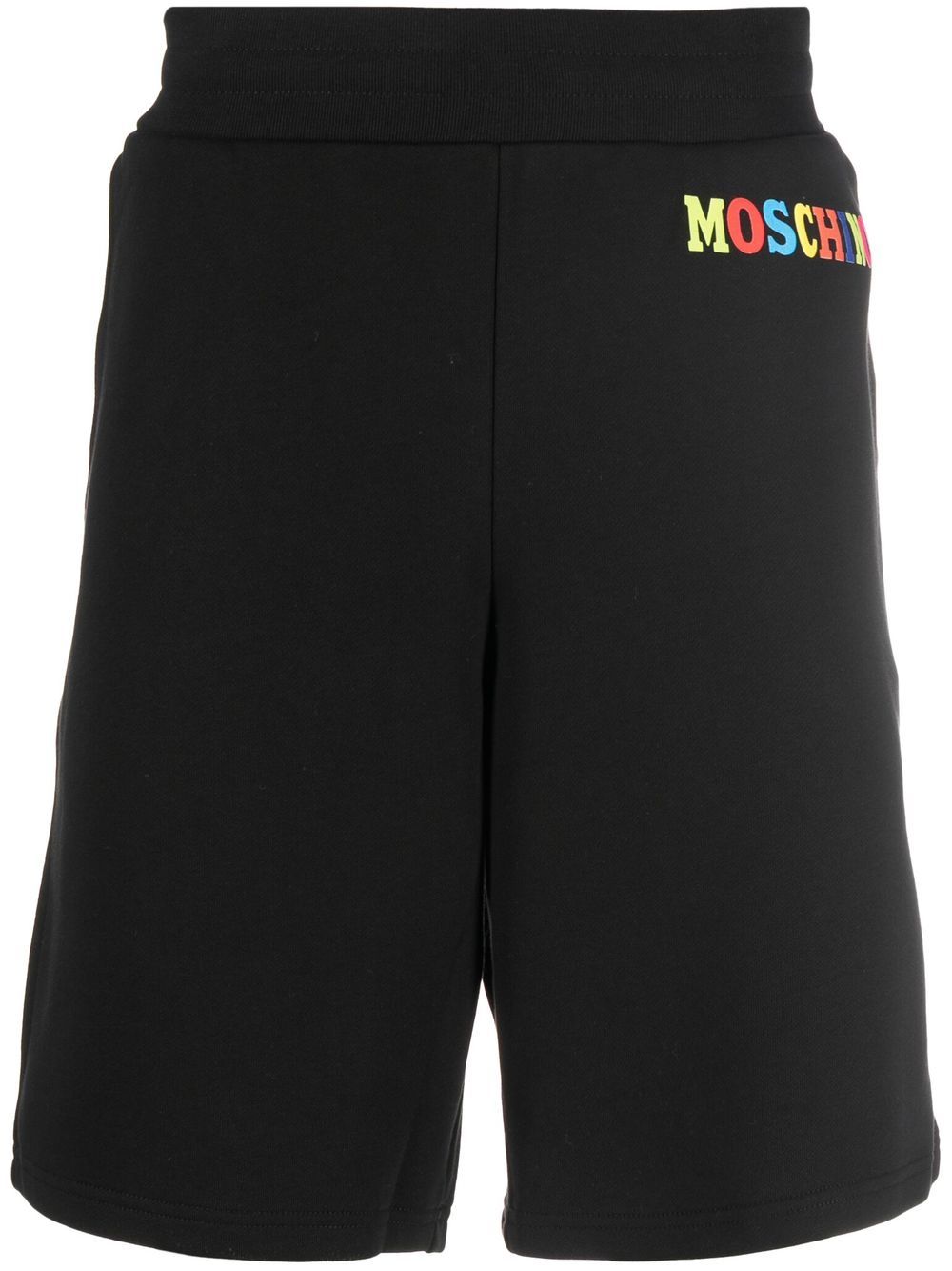 Moschino 莫斯奇诺 logo印花细节短裤 - 黑色