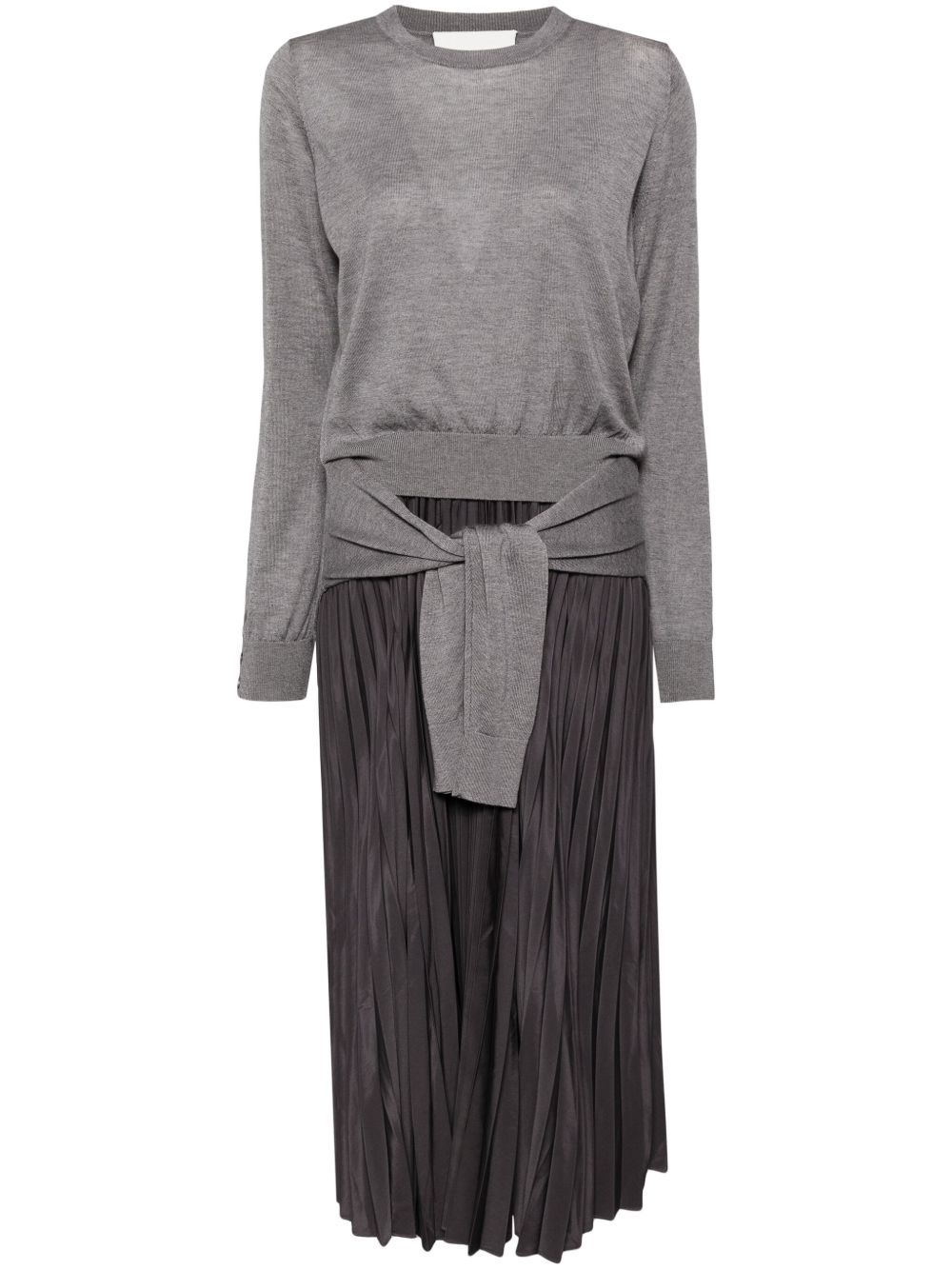 3.1 Phillip Lim Combo 褶饰连衣裙 - 灰色