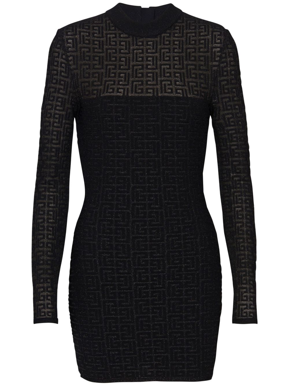 Balmain PB Labyrinth 针织迷你连衣裙 - 黑色