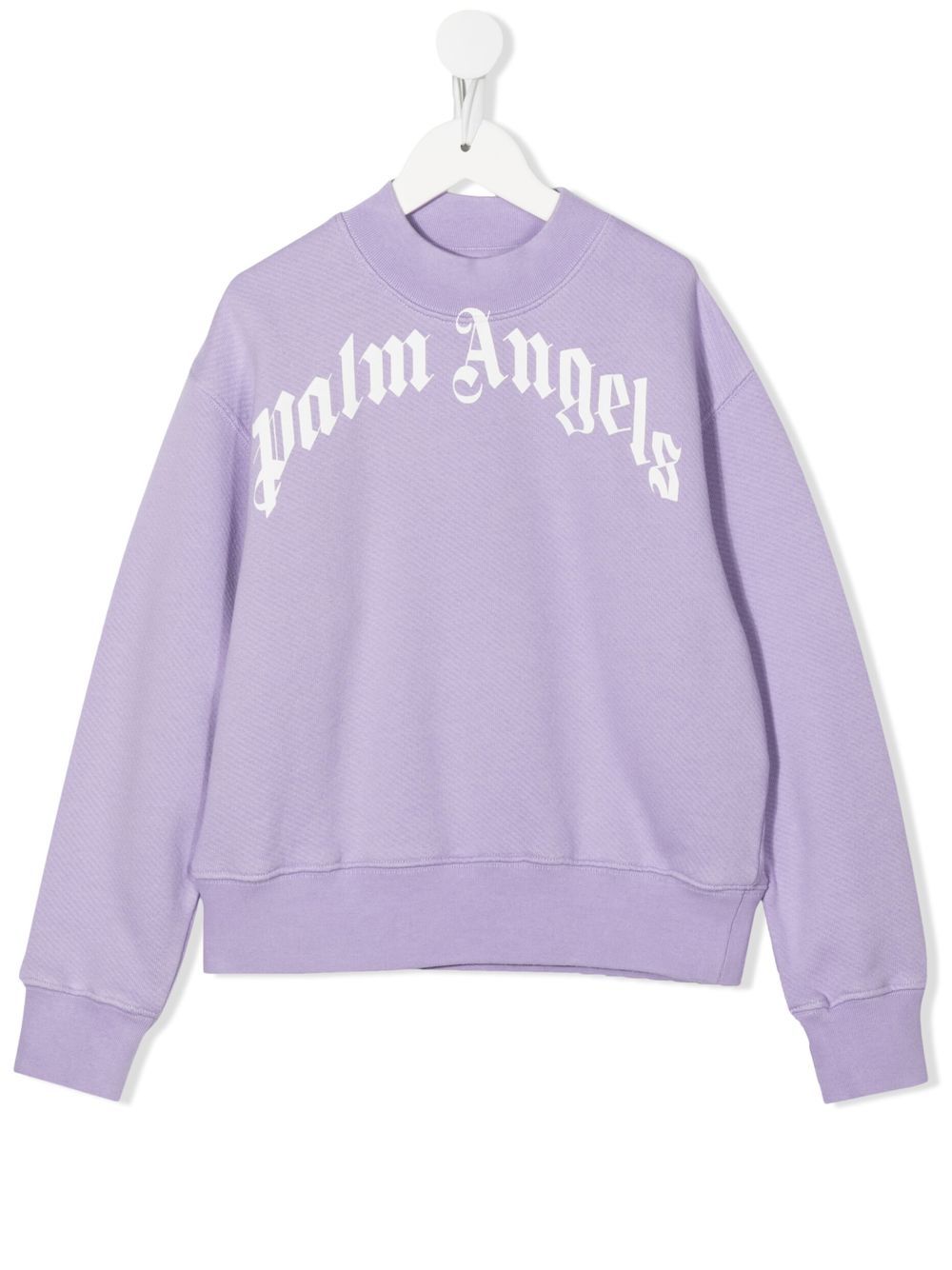 Palm Angels Kids logo印花棉卫衣 - 紫色