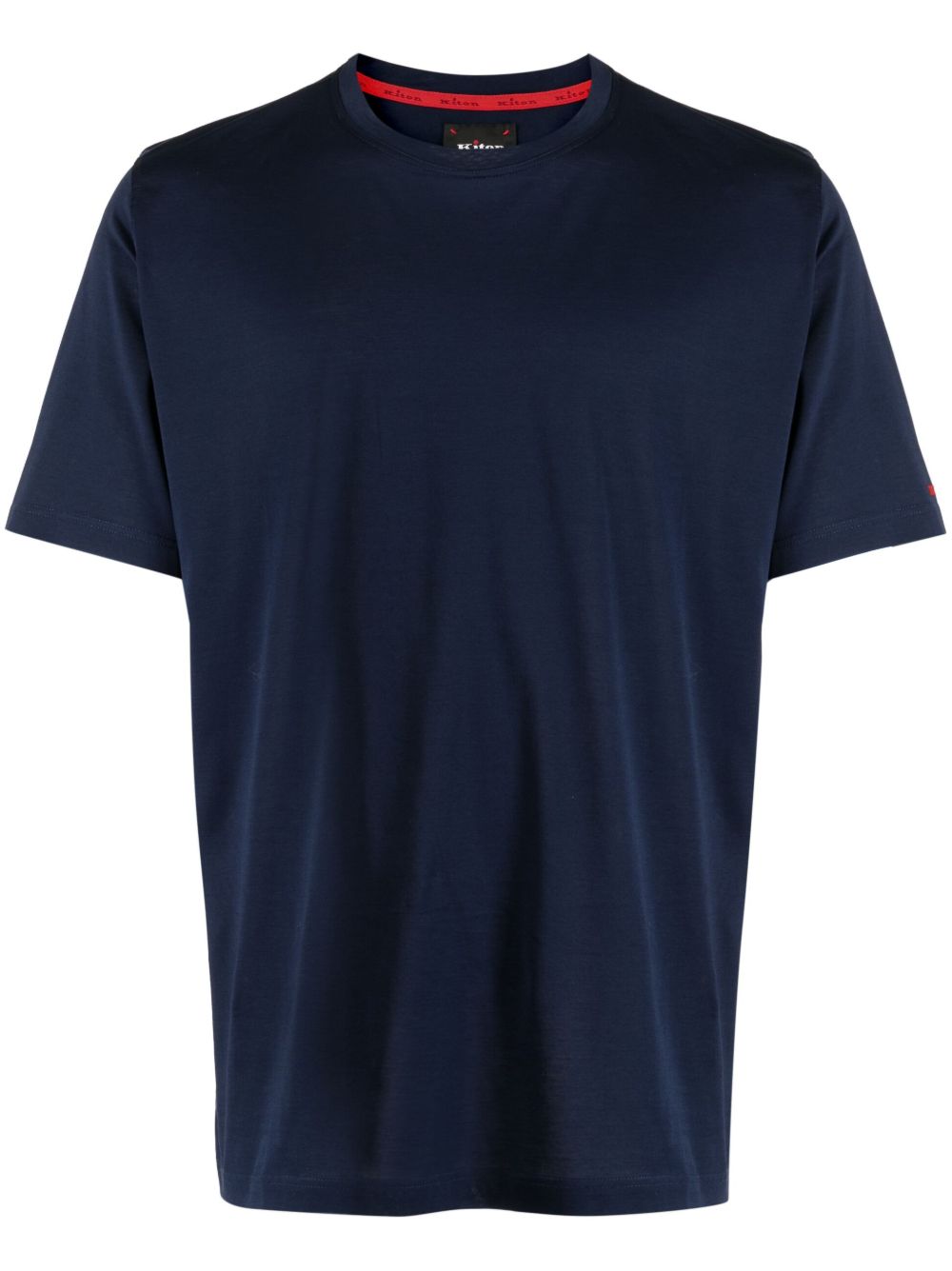 Kiton logo刺绣短袖T恤 - 蓝色