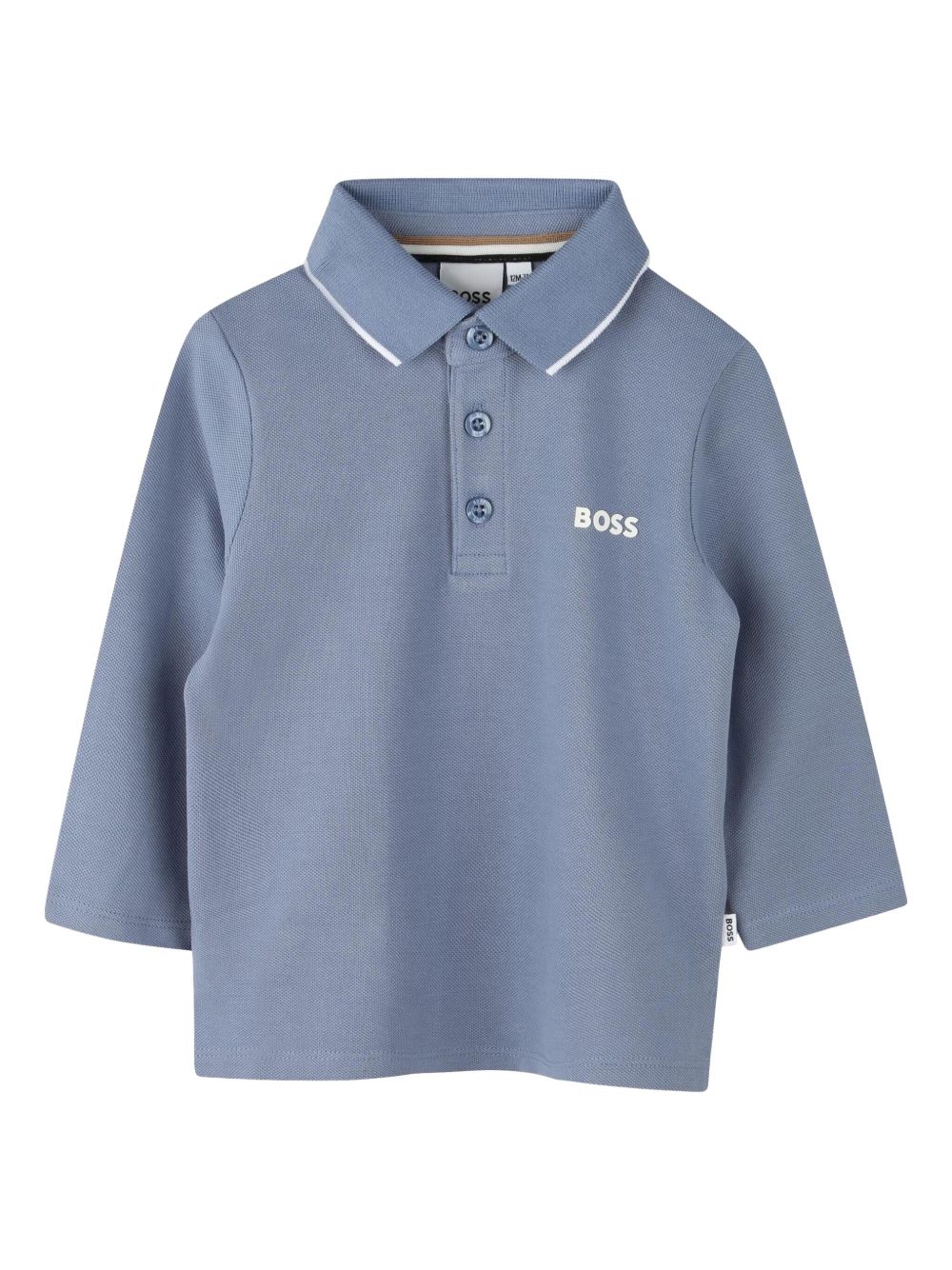 BOSS Kidswear logo印花polo衫 - 蓝色