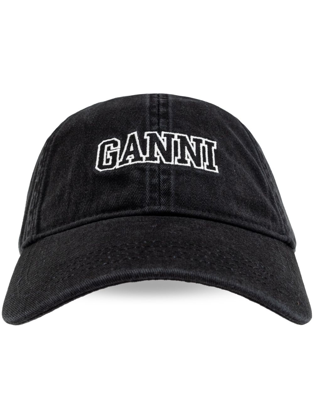 GANNI logo刺绣棒球帽 - 黑色