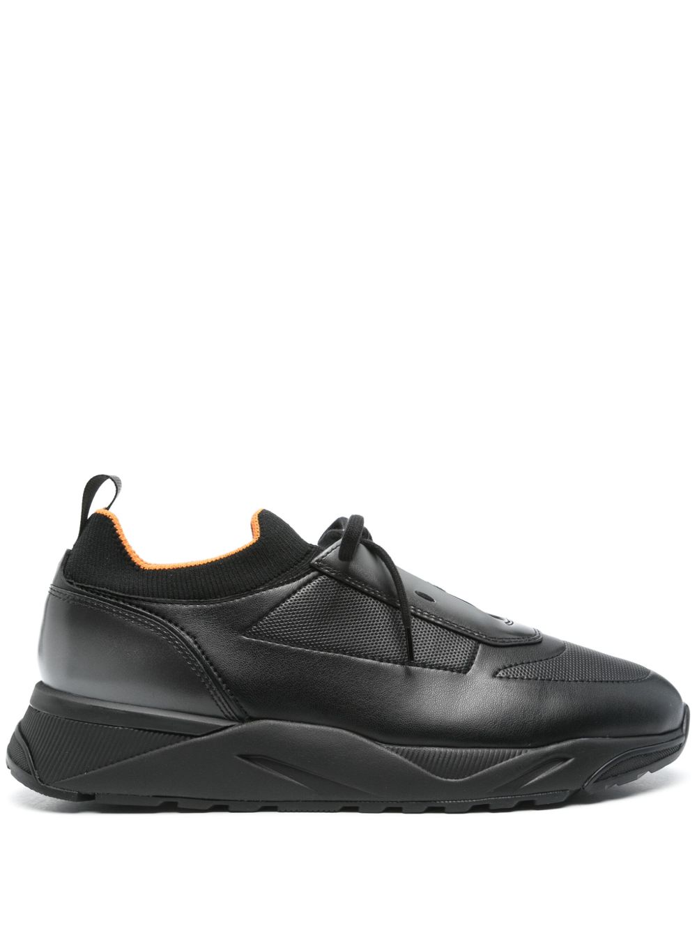 Santoni 皮质运动鞋 - 黑色