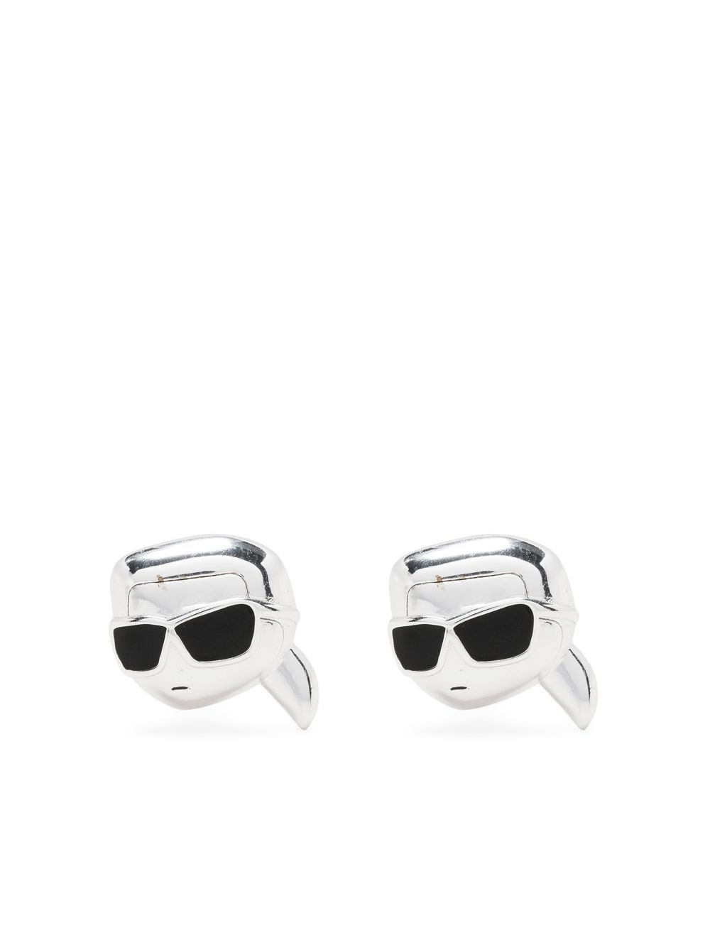 Karl Lagerfeld Ikon 2.0 Karl 耳钉 - 银色
