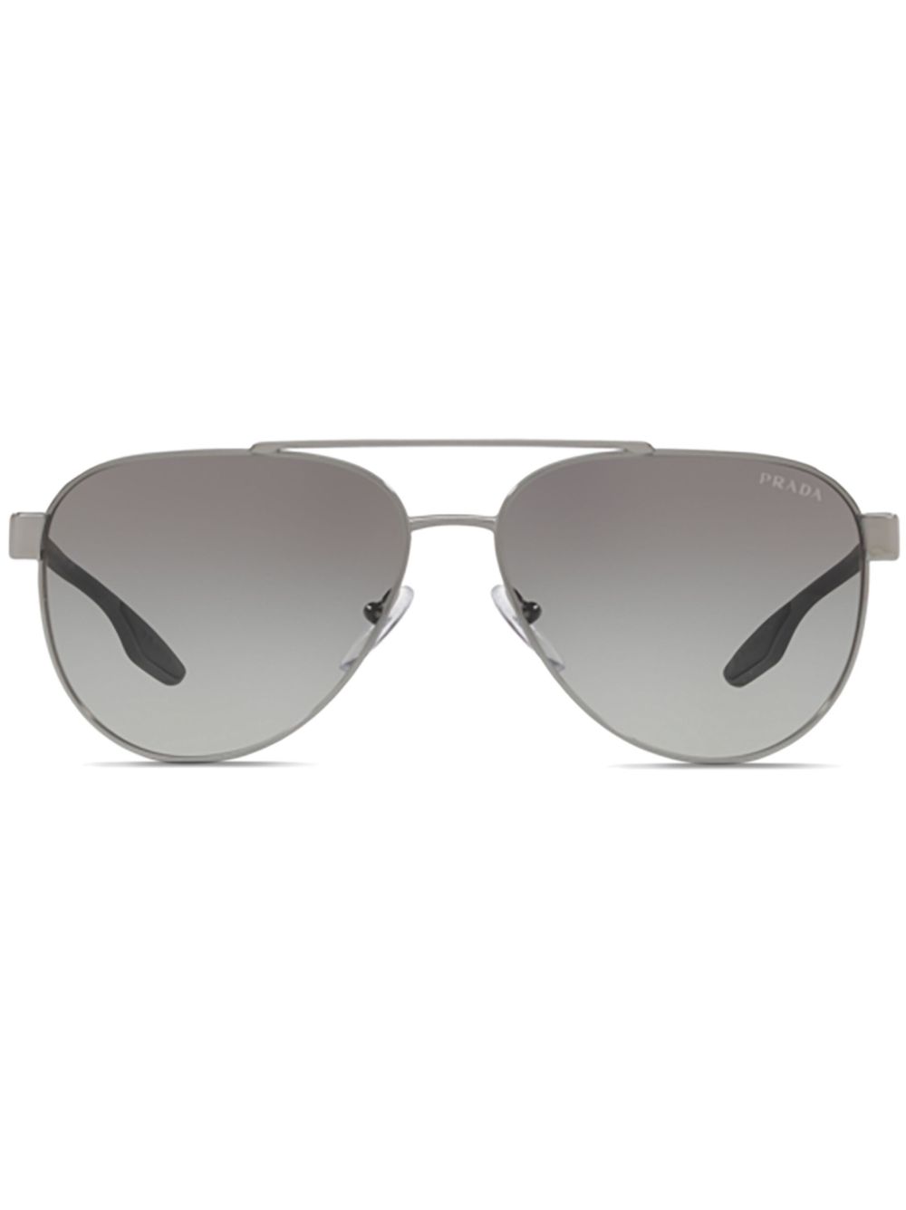 Prada Eyewear 普拉达 Linea Rossa 双色飞行员太阳眼镜 - 黑色
