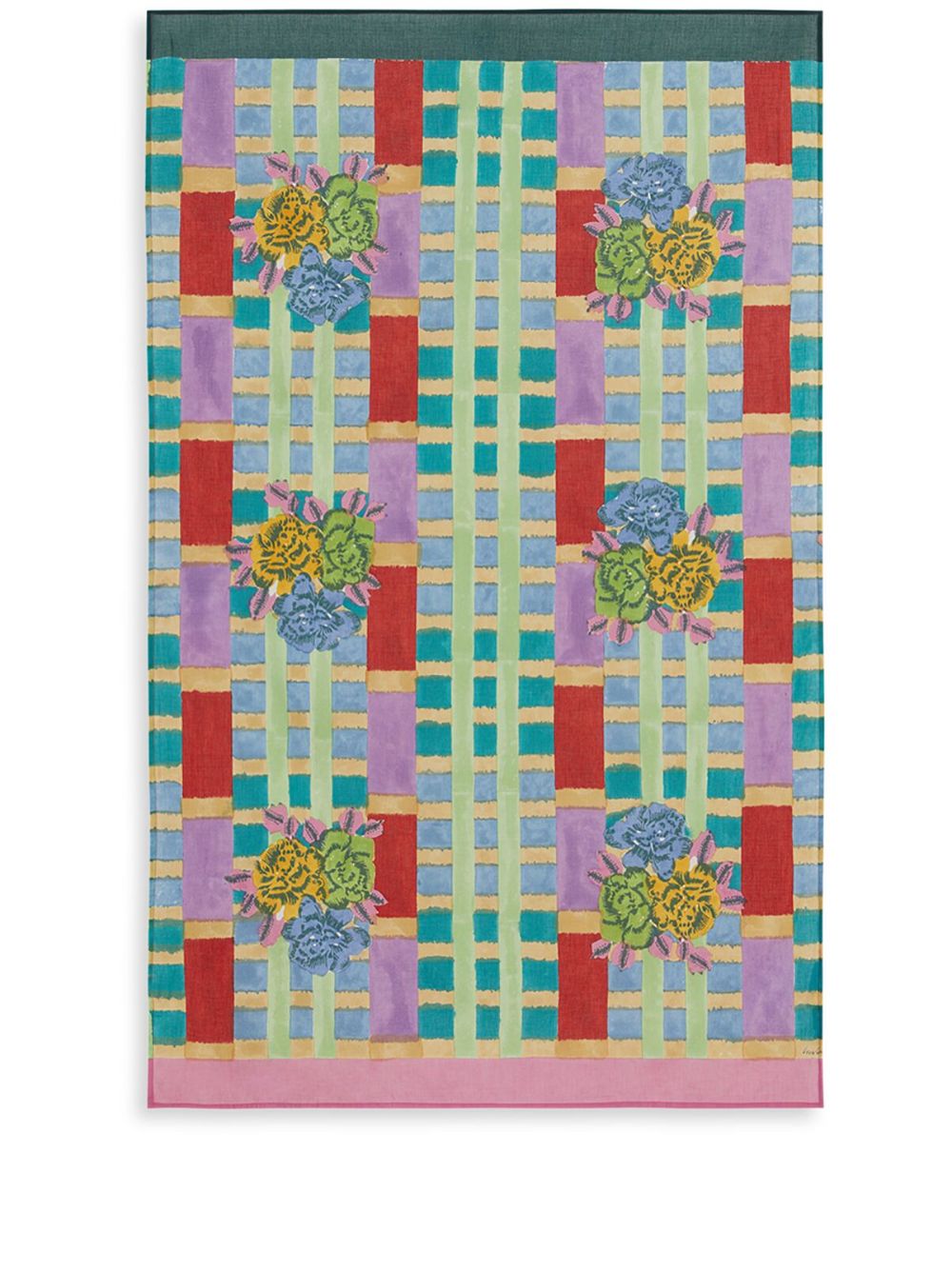Lisa Corti Ankara Aqua 花卉印花沙滩毛巾 - 蓝色