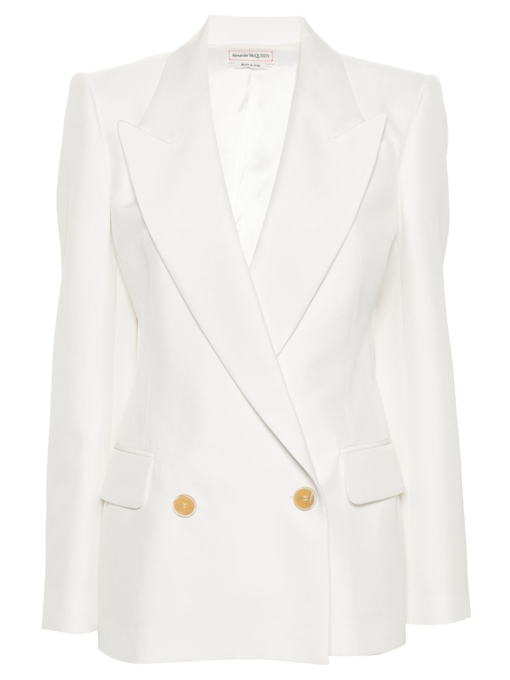 Alexander McQueen 双排扣精裁西装夹克 - 白色