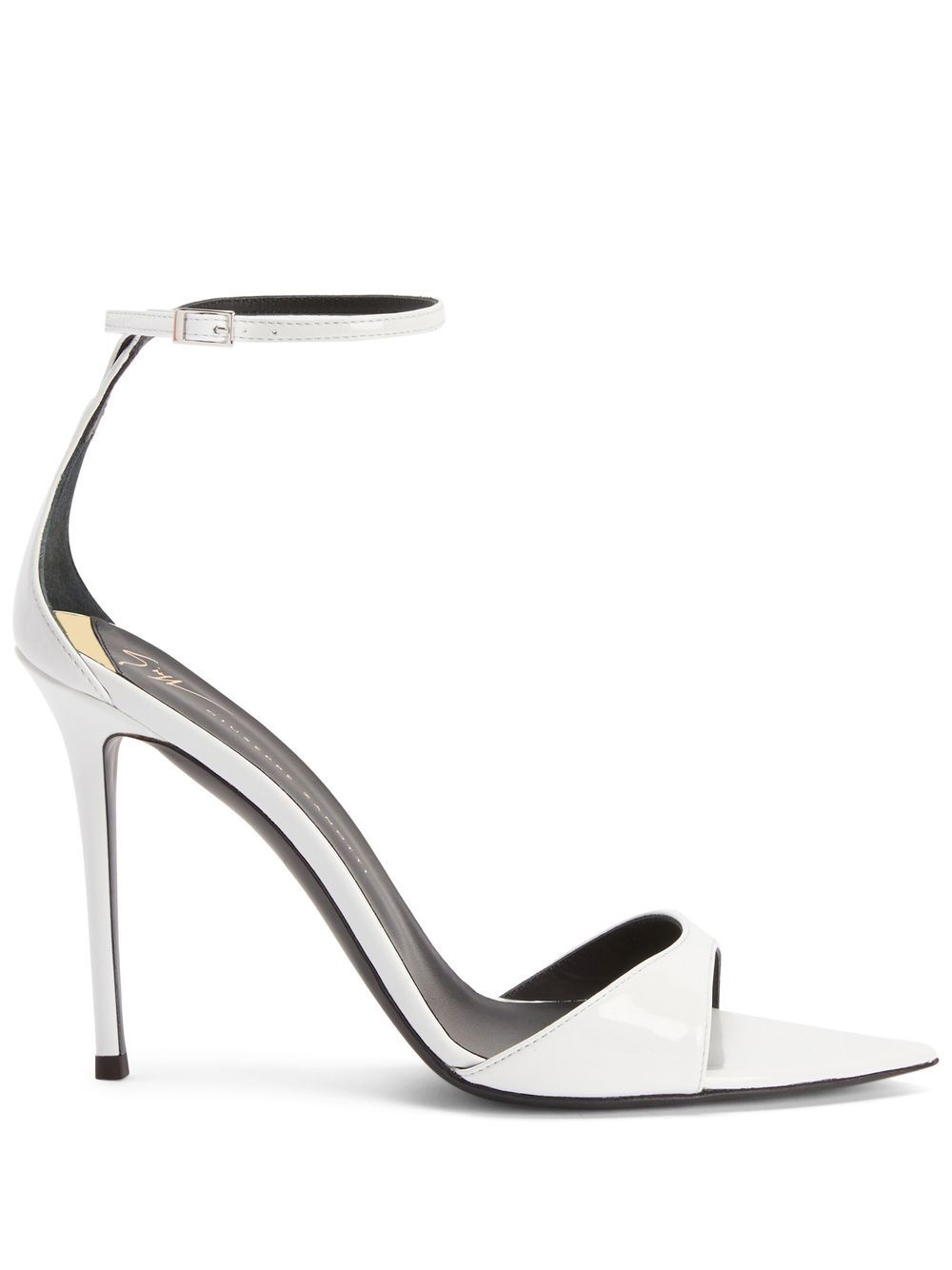 Giuseppe Zanotti 皮质高跟凉鞋 - 白色