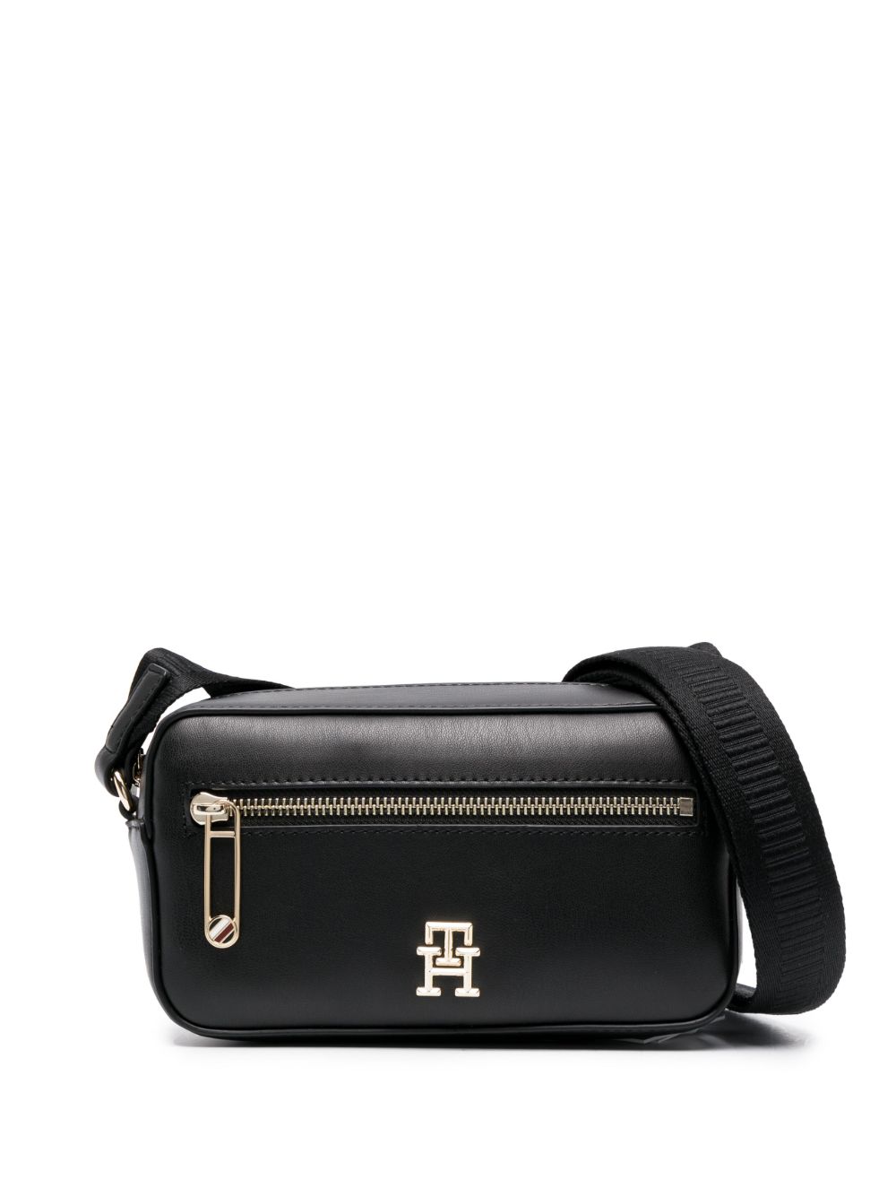 Tommy Hilfiger Iconic logo标牌斜挎包 - 黑色