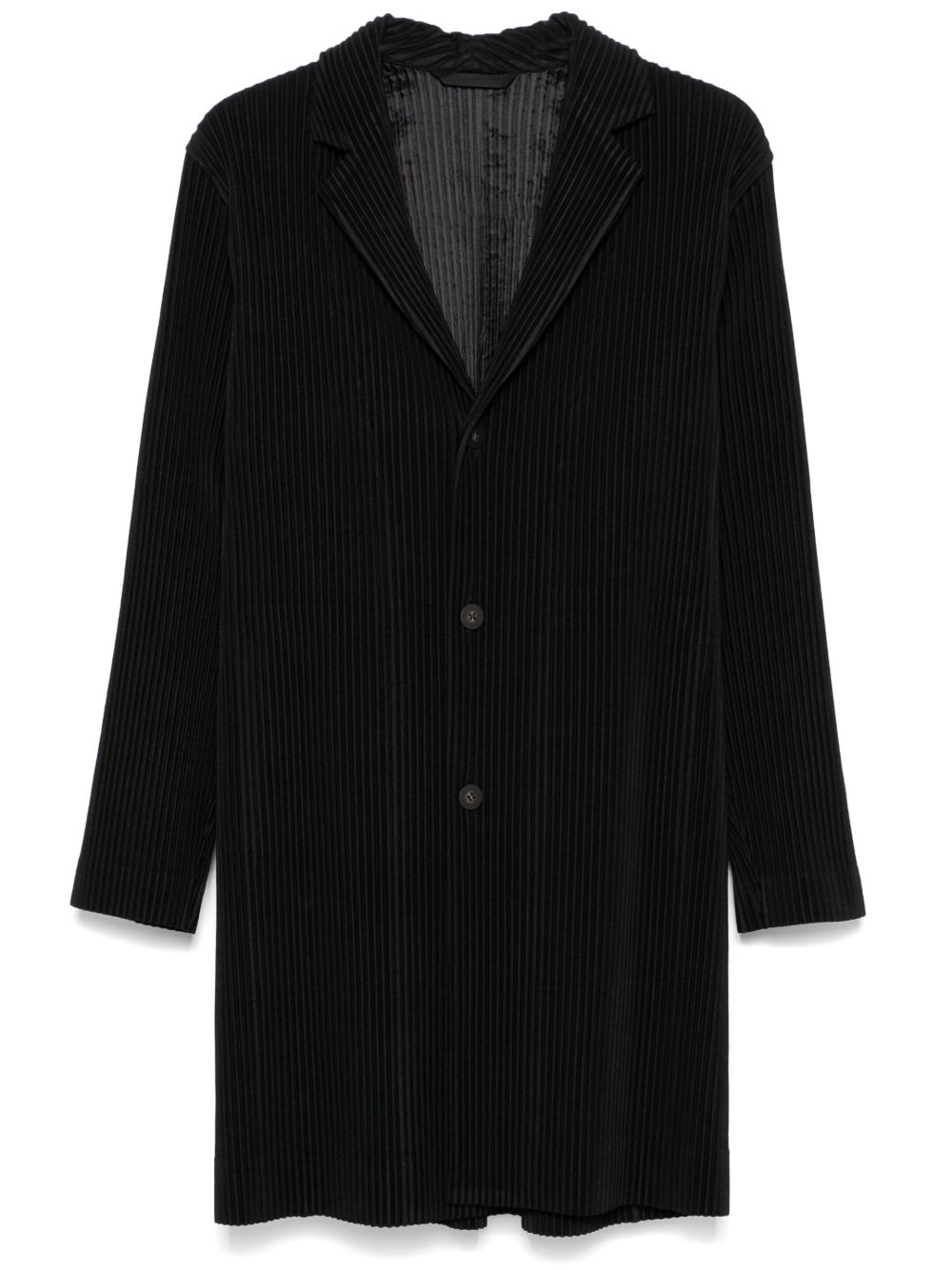 Homme Plissé Issey Miyake 细褶西装夹克 - 黑色