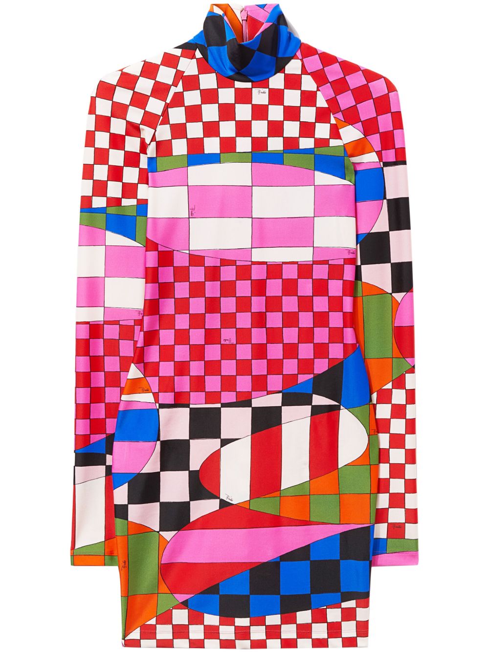 PUCCI Giardino 印花迷你连衣裙 - 蓝色