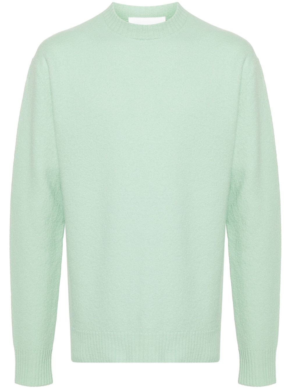 Jil Sander 罗纹边饰羊毛毛衣 - 绿色