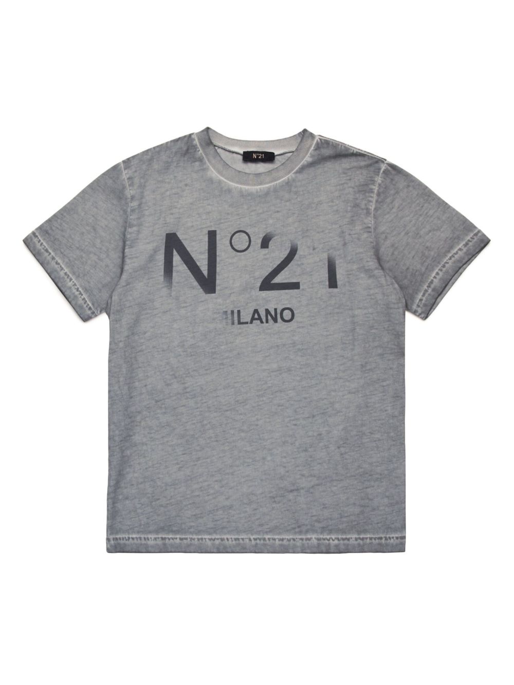 Nº21 Kids logo印花棉T恤 - 灰色