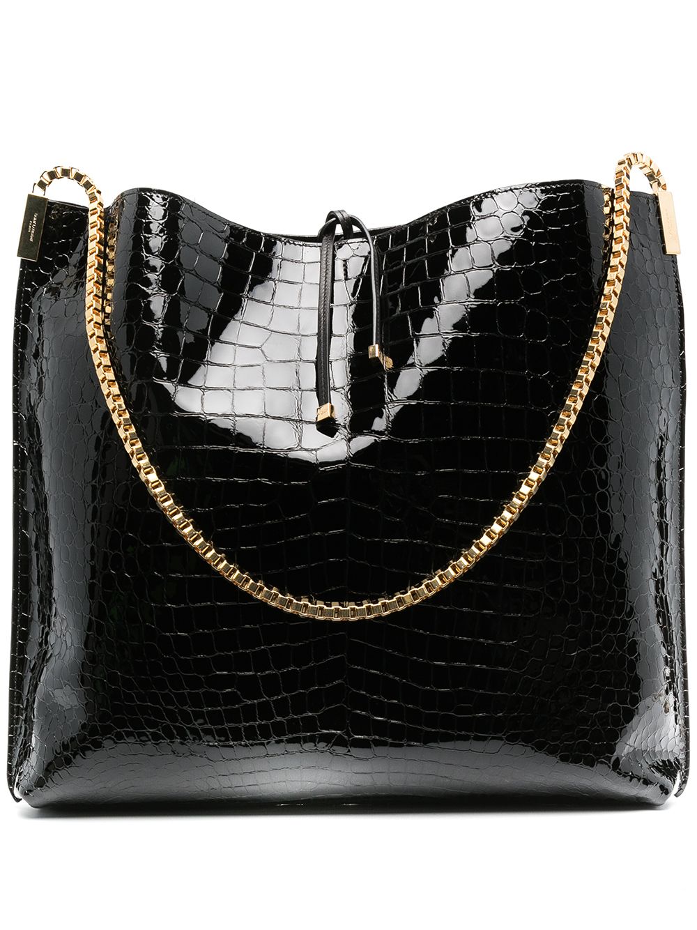 Saint Laurent 仿鳄鱼纹手提包 - 黑色