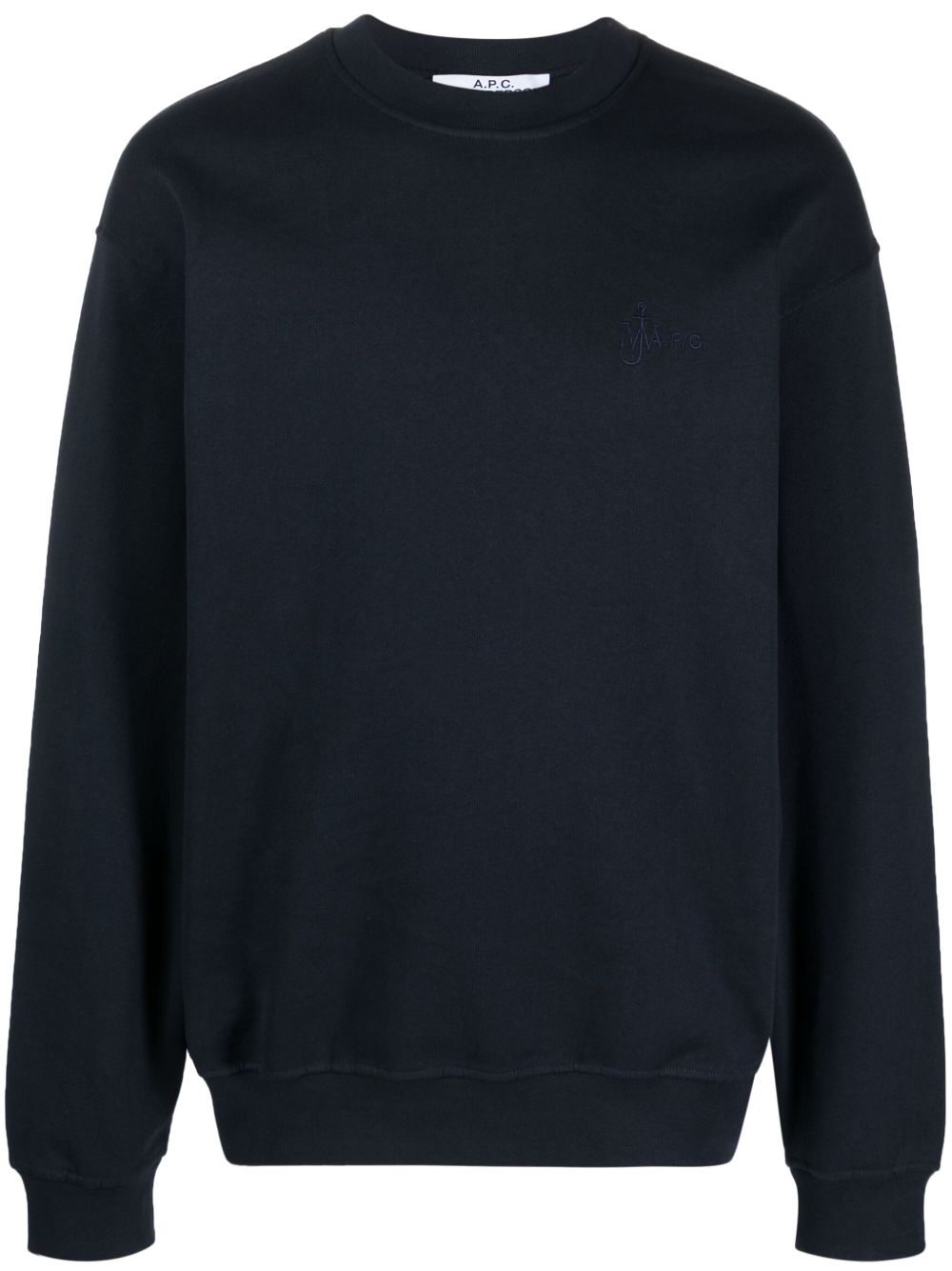 A.P.C. x JW Anderson logo刺绣棉卫衣 - 蓝色