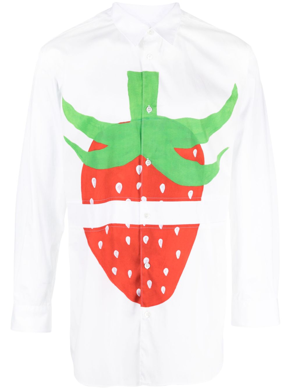 Comme Des Garçons Shirt 图案印花棉衬衫 - 白色