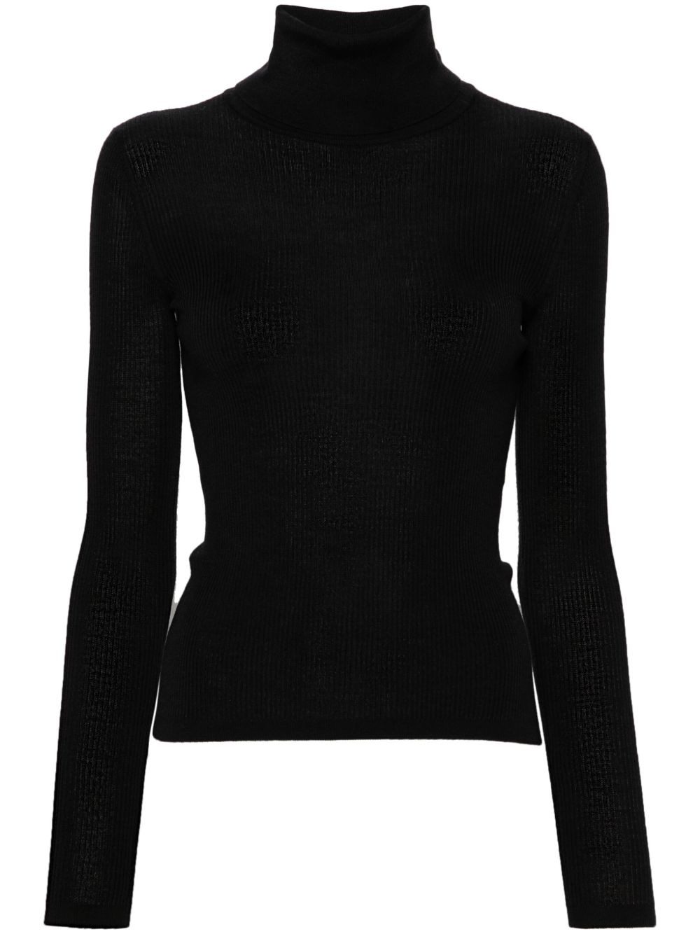 Saint Laurent 细罗纹毛衣 - 黑色