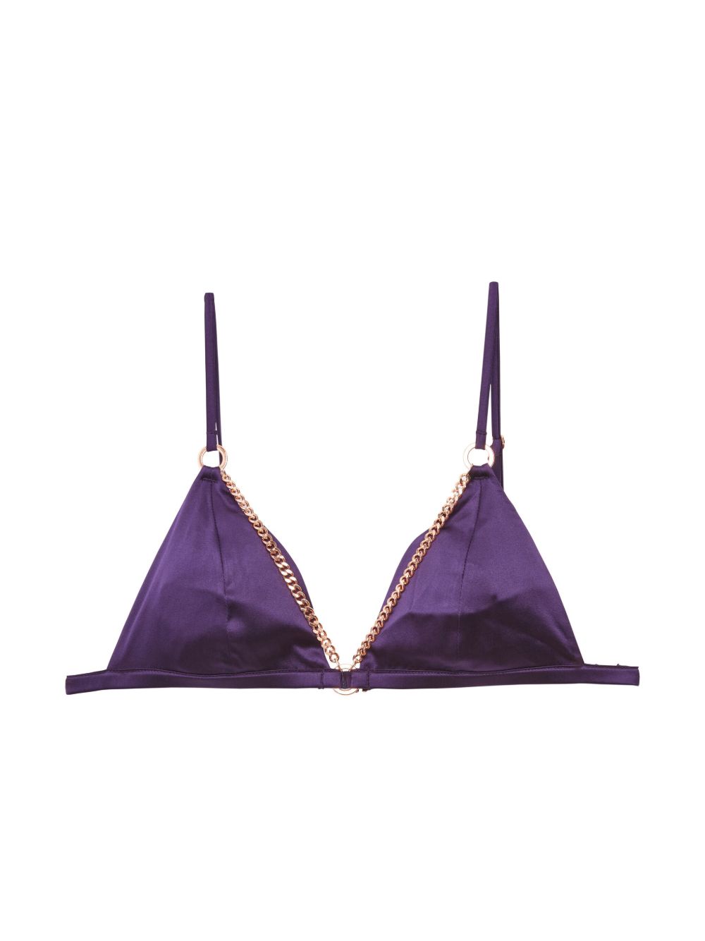 Fleur Du Mal Chain Luxe 三角形文胸 - 紫色