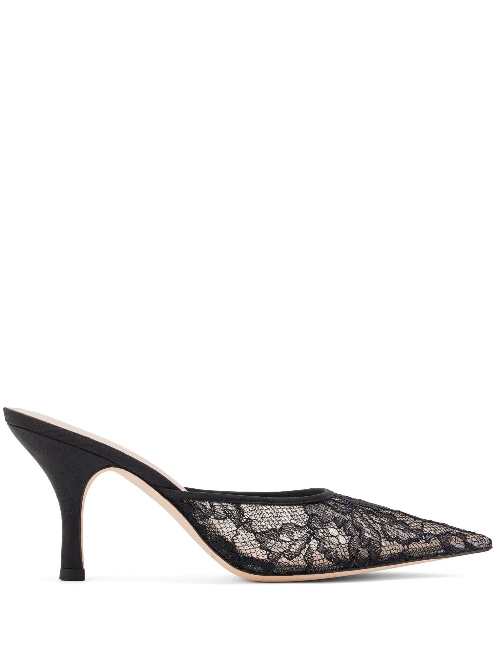 Loeffler Randall Layla 高跟蕾丝穆勒鞋 - 黑色