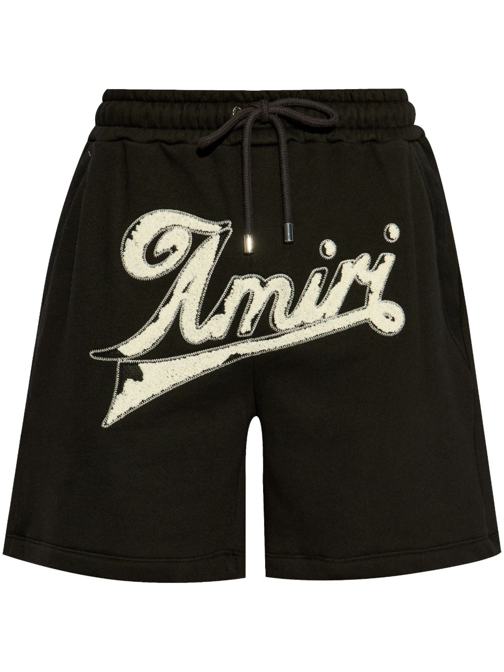 AMIRI logo刺绣运动短裤 - 黑色