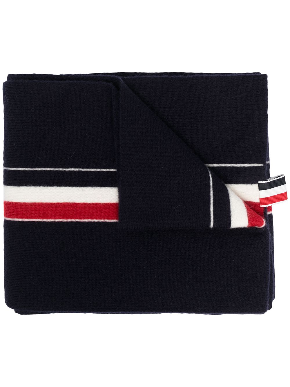 Thom Browne RWB 三条纹缎带围巾 - 蓝色